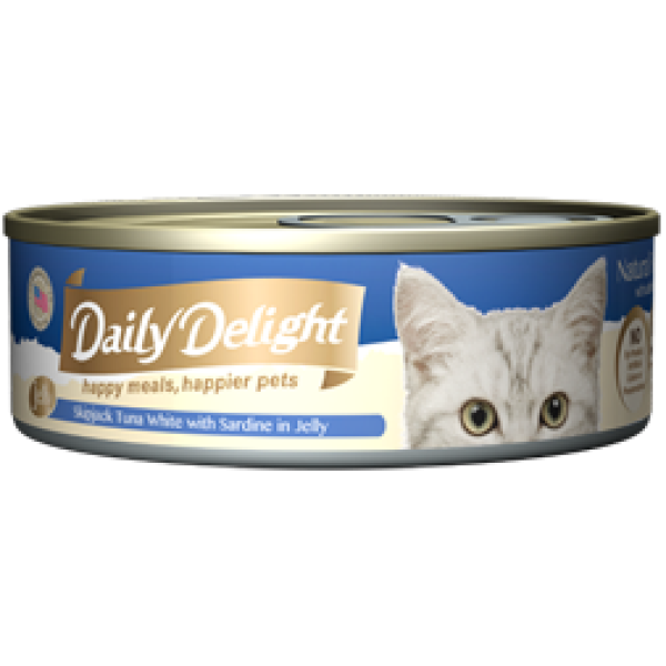 Daily Delight Skipjack Tuna White with Sardine in Jelly 白鰹吞拿魚+沙丁魚 80g X 24 罐
